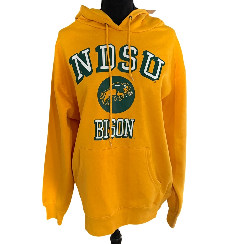 NDSU‎ Bison Hoodie – Blue 84 – Gold Pullover Sweatshirt – Size Large – NWT